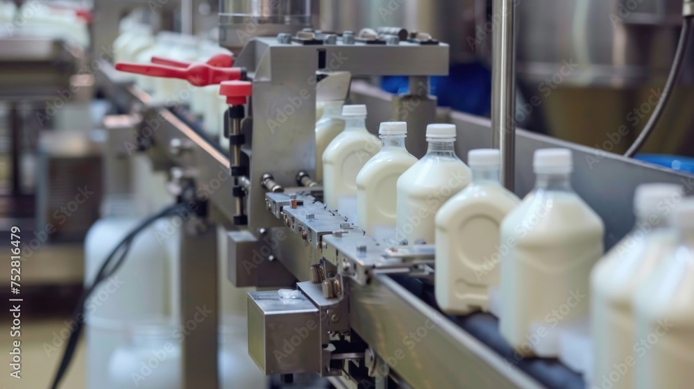 Automated milk factory, robotic factory line for processing milk
