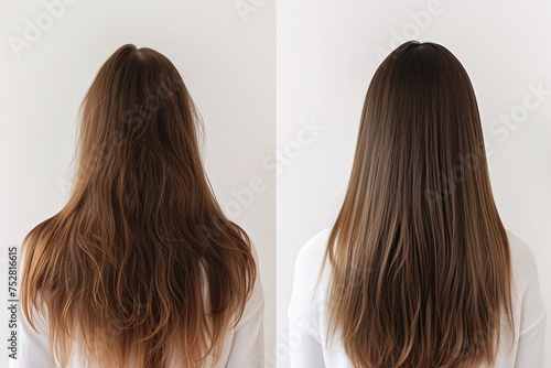 Before and After Hair Treatment Showing Enhanced Texture and Shine