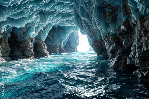 Blue caves at the island of Zakynthos, Greece.