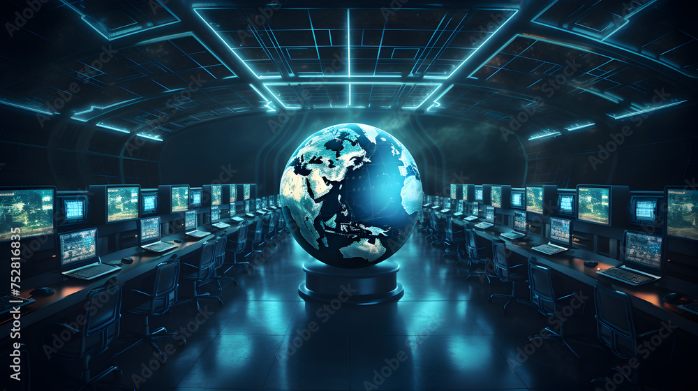 Fototapeta premium earth globe in a lab, earth globe