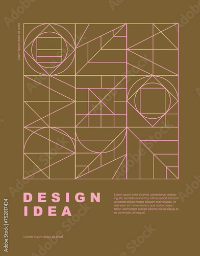 Minimal geometric graphic cover design. Simple poster template. Vector illustration.