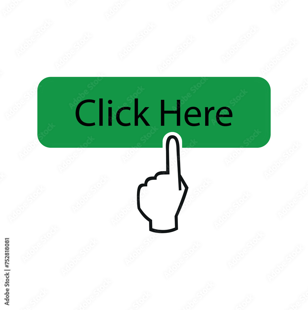 Hand pointer clicking click here vector icon Hand pointer clicking click here vector icon