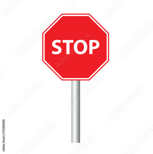 STOP hexagonal sign sticker vector (Traffic stop sign). Dur işareti altigen tabela. photo