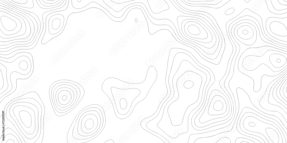 Abstract white topographic map background with lines. Background of the topography map. White wave paper curved reliefs abstract background. The topographic map contour in lines isolated.