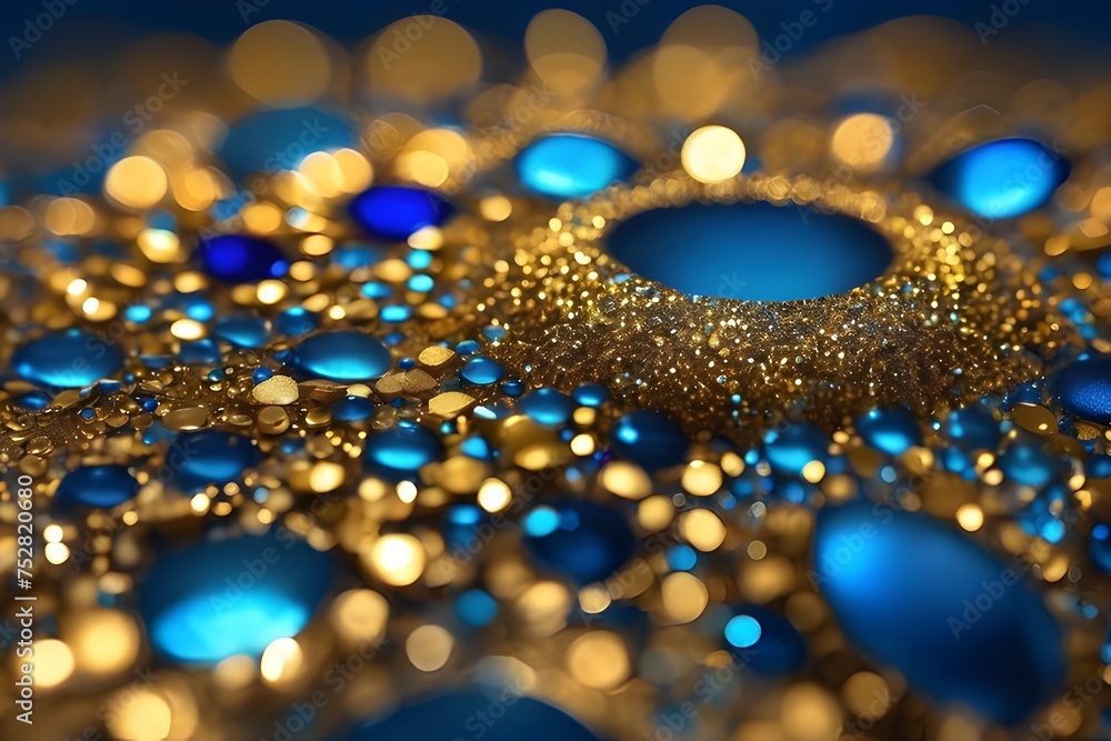 Golden and blue glitter background Golden and blue glitter background