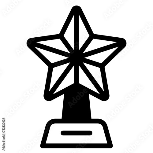Trophy, winning cup with star icon