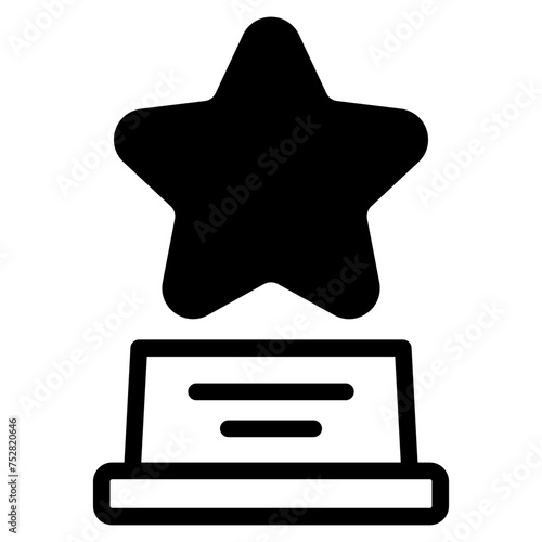 Trophy, winning cup with star icon