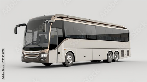 A big tour bus on white background as a mockup