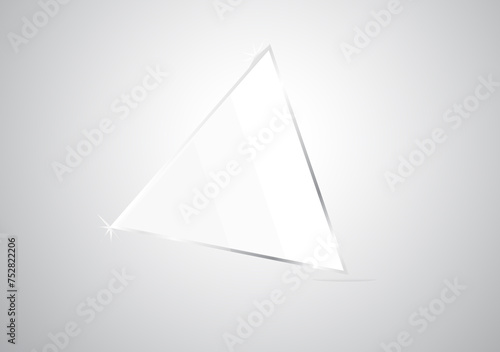 triangle shape silver glowing frame on background