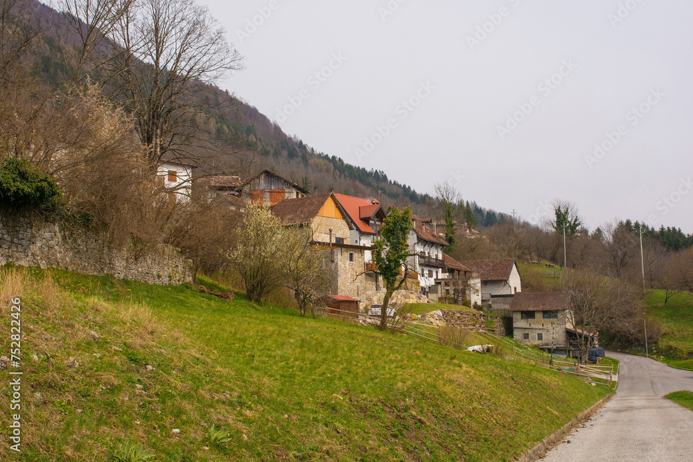 The village of Trava in Lauco district, Udine Province, Friuli-Venezia Giulia, north east Italy