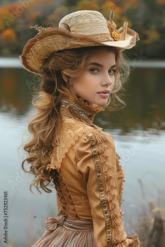 1800s fashion lifestyle, authentic setting and atmosphere, a glimpse into the elegance and grandeur of the past, timeless beauty and sophistication reimagined photo