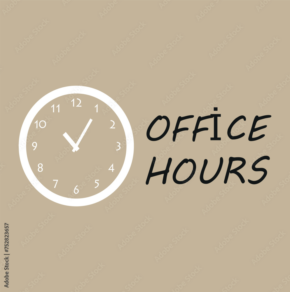 Working hours on the door sign, WORKING HOURS CONCEPT vector icon Working hours on the door sign, WORKING HOURS CONCEPT vector icon