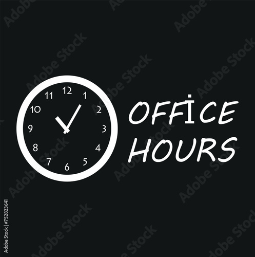 Working hours on the door sign, WORKING HOURS CONCEPT vector icon