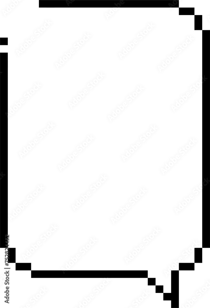 8bit retro game pixel speech bubble balloon icon sticker memo keyword planner text box banner, flat png transparent element design - obrazy, fototapety, plakaty 