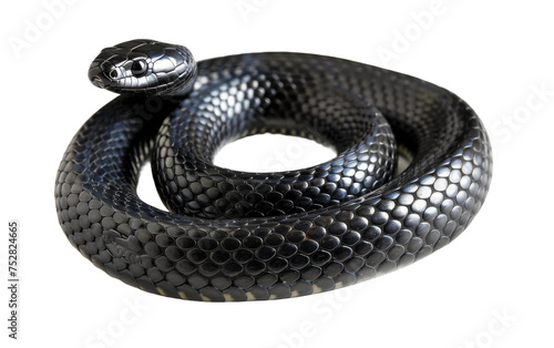 The Flow of the Black Rat Snake On Transparent Background.