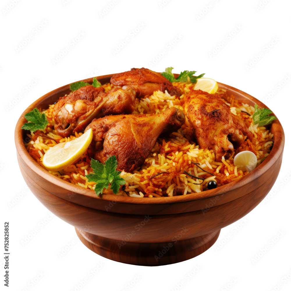 chicken with rice in a bowl isolated on transparent or white background chicken with rice in a bowl isolated on transparent or white background