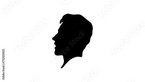 man screaming, black isolated silhouette