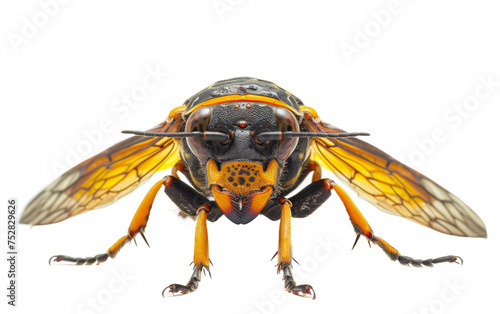 The Graceful Dance of Cicada Killer Wasp On Transparent Background.