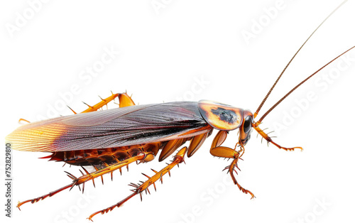 Cockroach in Intricate Motion On Transparent Background.