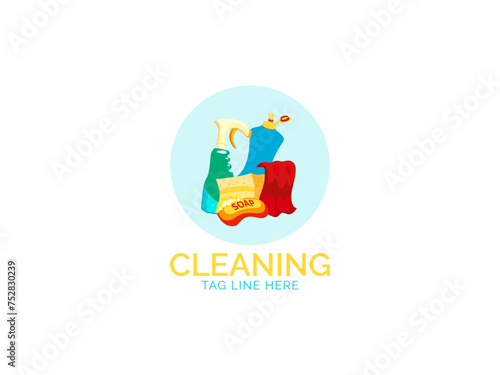 Chroma Clean Colorful Palette in Cleaning Logo