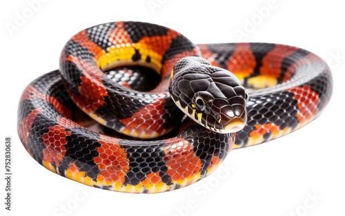 The Graceful Dance of Eastern Coral Snake On Transparent Background.