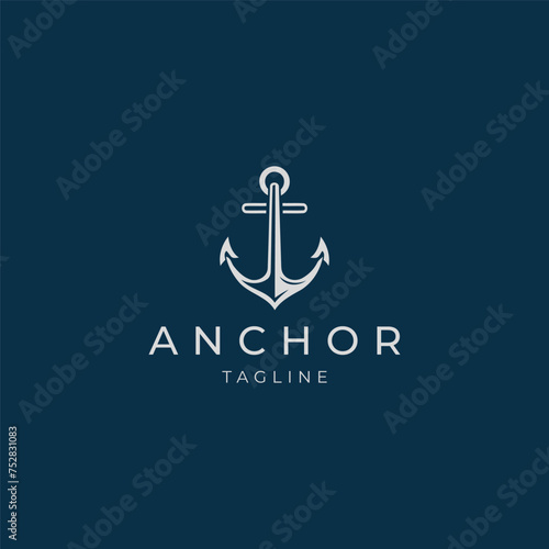 Anchor logo design icon vector