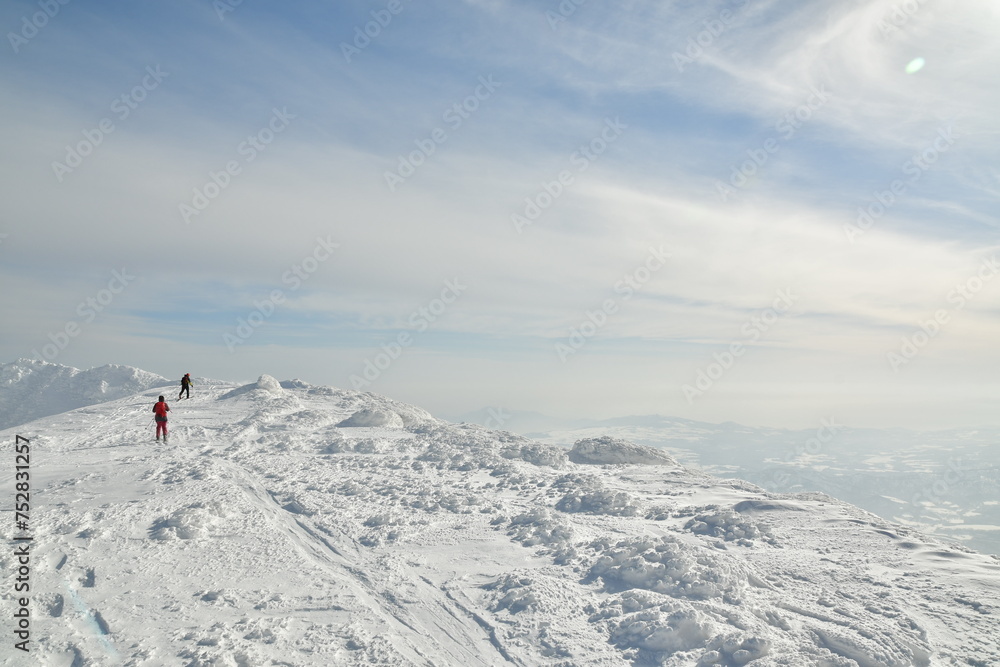 Mt Yotei Ski touring top vulcano winter snow ice