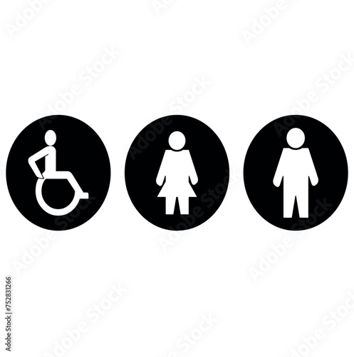 toilet sign printable public signage symbol man woman wc simple black minimalist restroom area