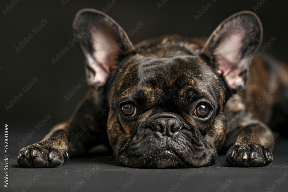 French Bulldog with a thoughtful gaze.