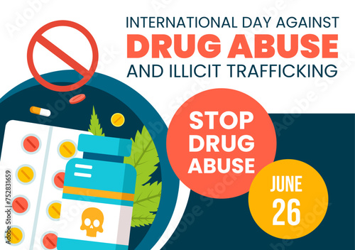 Drug Abuse and Trafficking Social Media Background Flat Cartoon Hand Drawn Templates Illustration