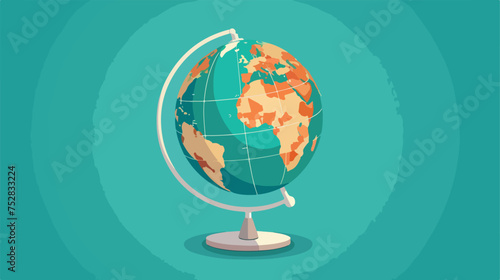 Terrestrial globe. Flat vector.