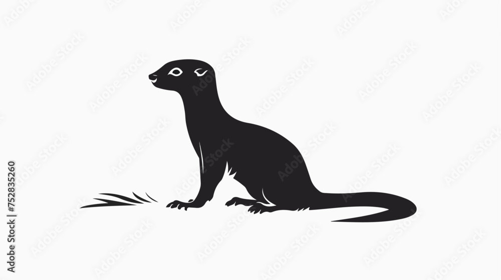 Weasel silhouette vector isolated on white background.