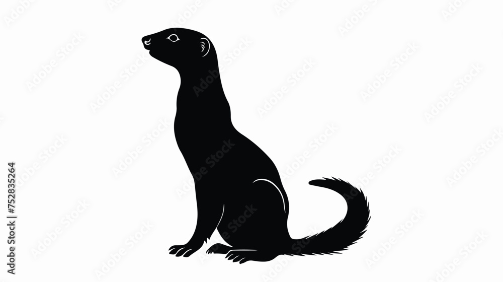 Weasel silhouette vector isolated on white background.