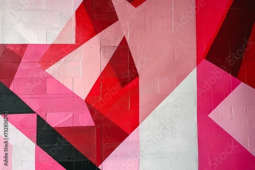 Generate a stylish and modern design with a focus on red and pink geometric elements