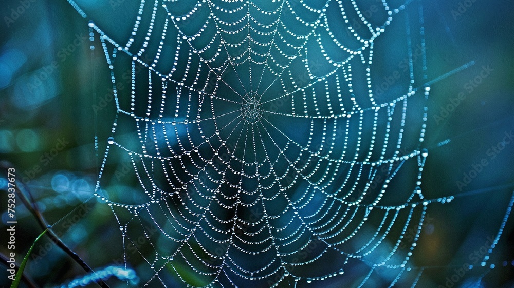 Spun with mathematical elegance, spiderwebs capture the dew of dawn and the embrace of the moonlight.