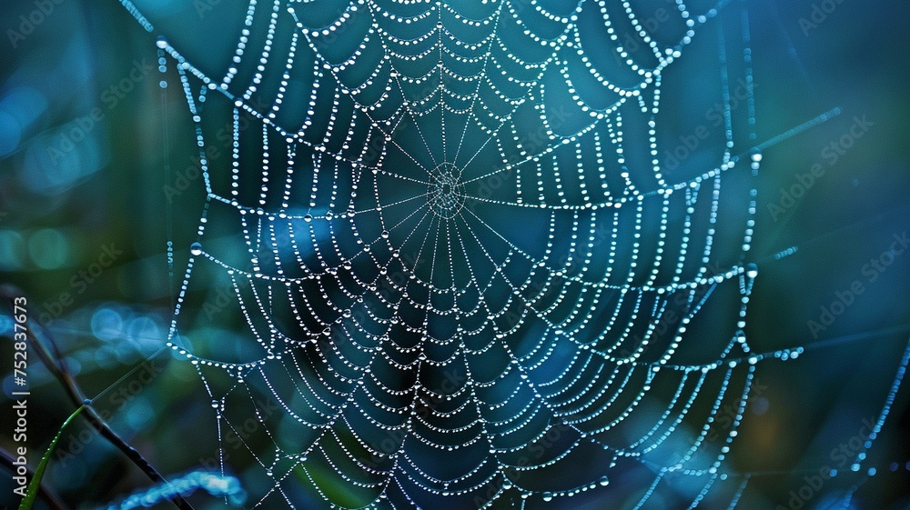 Spun with mathematical elegance, spiderwebs capture the dew of dawn and the embrace of the moonlight. Spun with mathematical elegance, spiderwebs capture the dew of dawn and the embrace of the moonlight.
