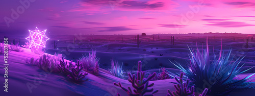 Neon Mirage: Desert Night Illuminated