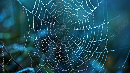 Spun with mathematical elegance, spiderwebs capture the dew of dawn and the embrace of the moonlight. © Sawitree88