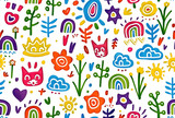 cute baby wallpaper doodle seamless pattern