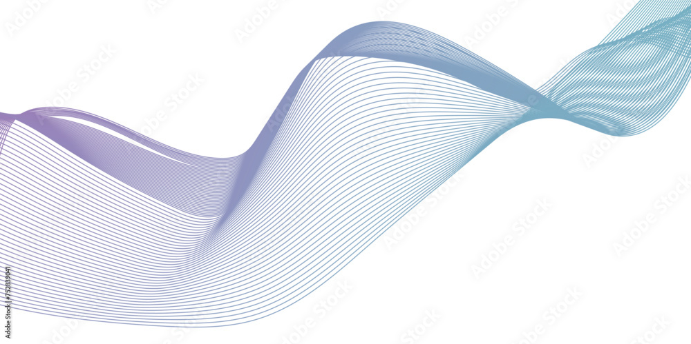 Fototapeta premium Abstract blend wave lines and technology background. Background lines wave abstract stripe design. White background, mesh abstract, vector gradient line soft blend.