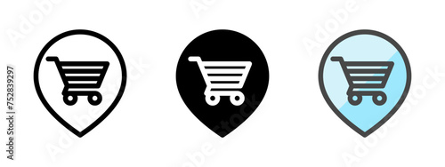 Multipurpose pin vector icon in outline, glyph, filled outline style. Three icon style variants in one pack.