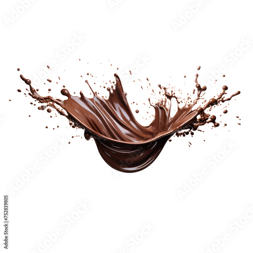 melting sweet chocolate splash in the air spiral