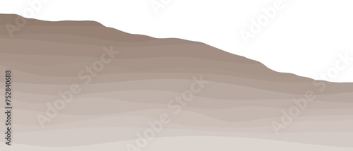Brown bedded sedimentary mountain. Rock and soil slope.