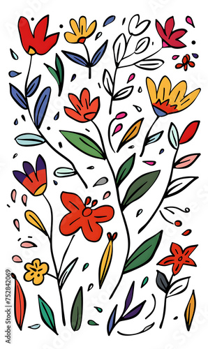 watercolor flowers. Hand-drawn illustration.