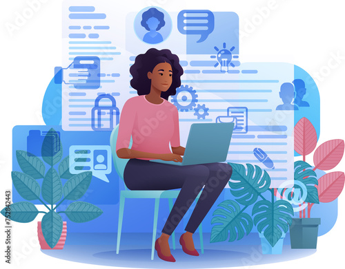 Woman Laptop Resume CV Job ...
