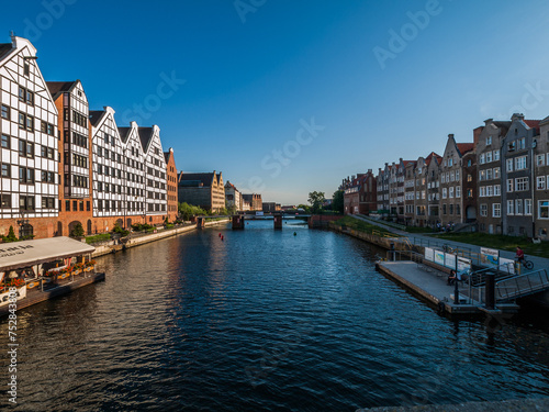 Panoramic view of the canal in Gdansk