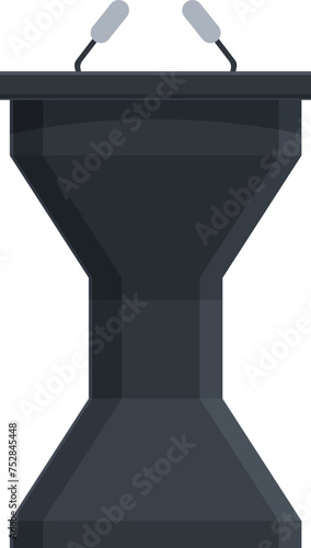 Black speaker tribune icon cartoon vector. Fashion audio winner. Award speaker