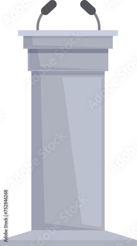 Election rostrum icon cartoon vector. Wood award. Orator speech election