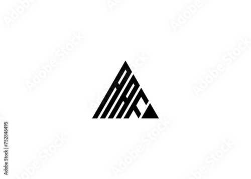 AAF letter logo design in triangle shape. Modern template vector logo.