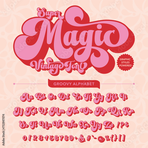 Super Magic Retro Vintage Display bold Font alphabet